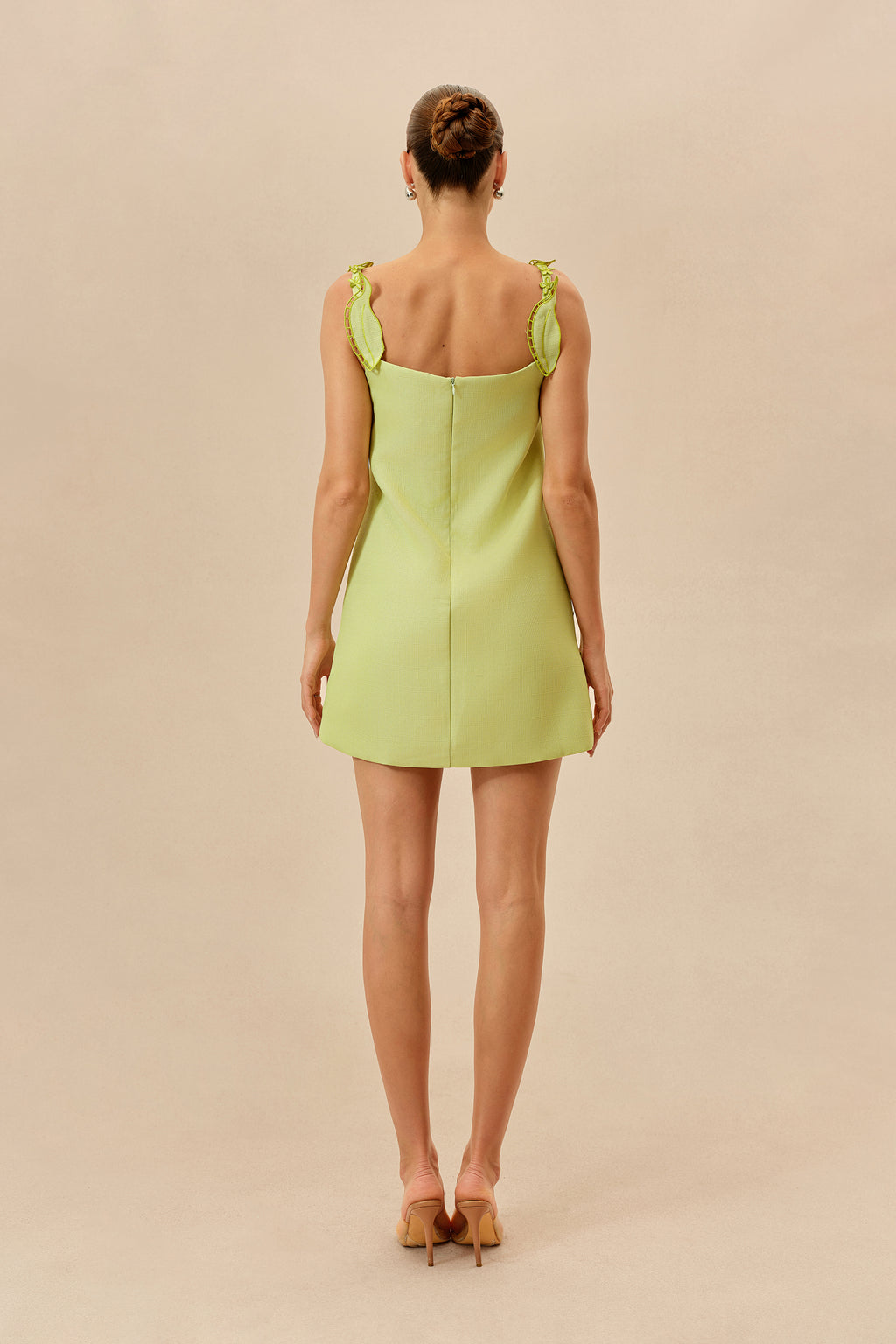 Feeling Fresh Light Green Floral Embroidered Sleeveless Mini Dress