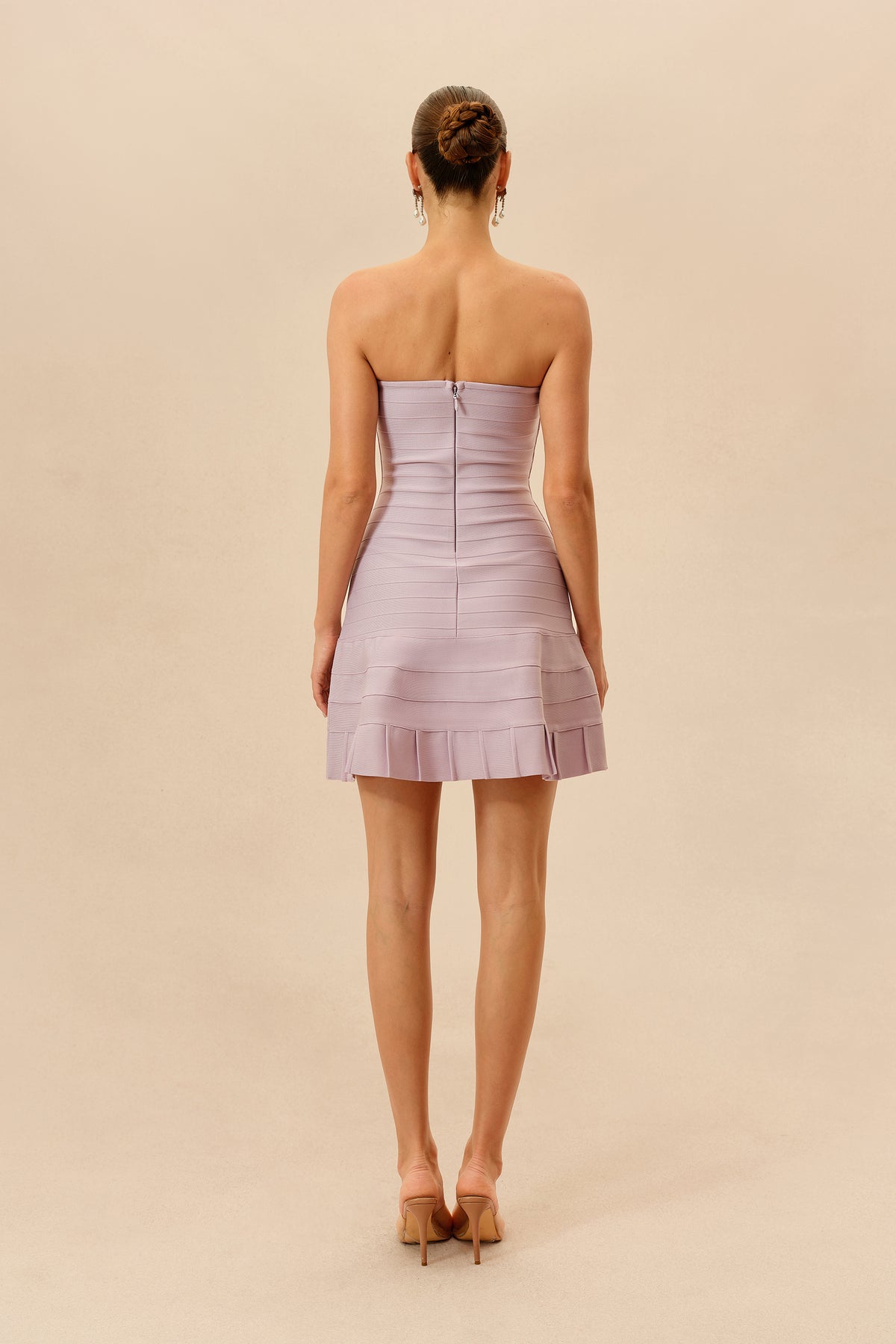 Keep It Cute Pink Strapless Pleated Hem Mini Dress