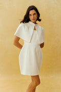 In My Feelings White Square Neck Sleeveless Dress & Cape Set