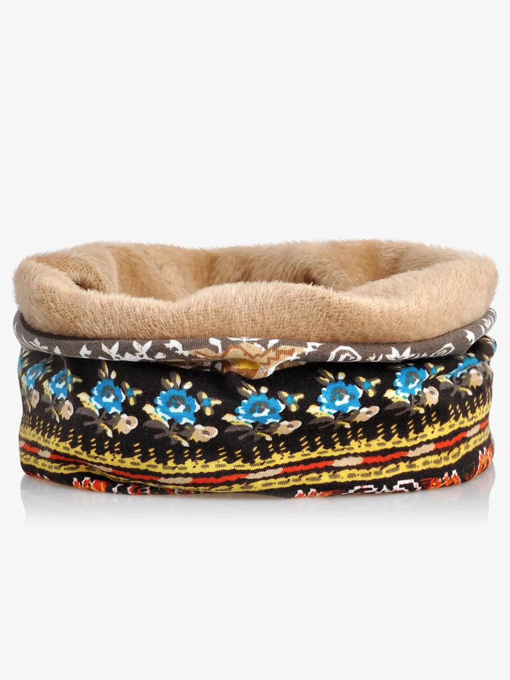 Retro Tribal Printed Fleece Dual Use Scarf Beanie Hat
