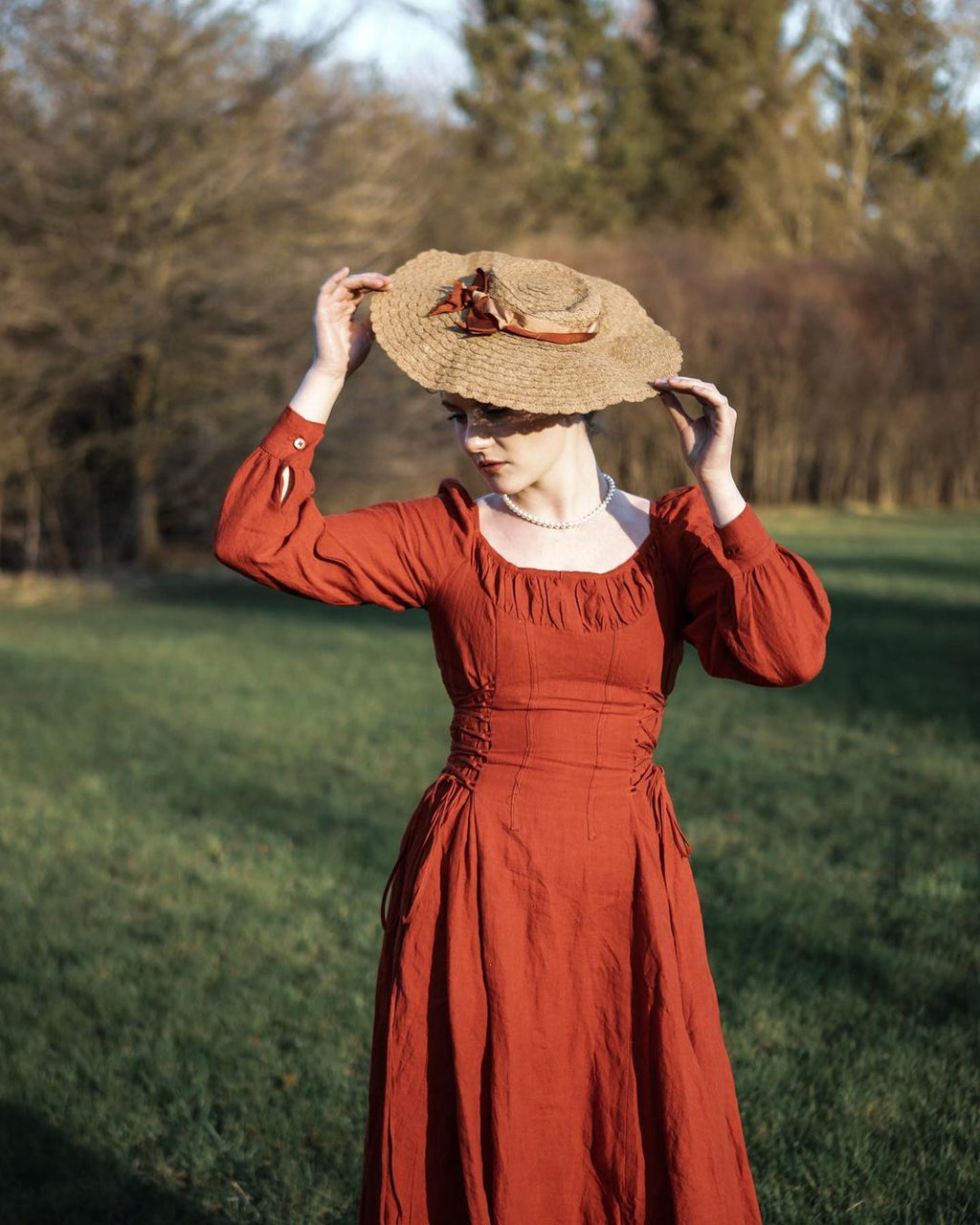 Ylang 15 | maxi Lace-up linen dress