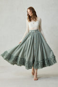 Dorothy 27 | Ruffled maxi linen skirt