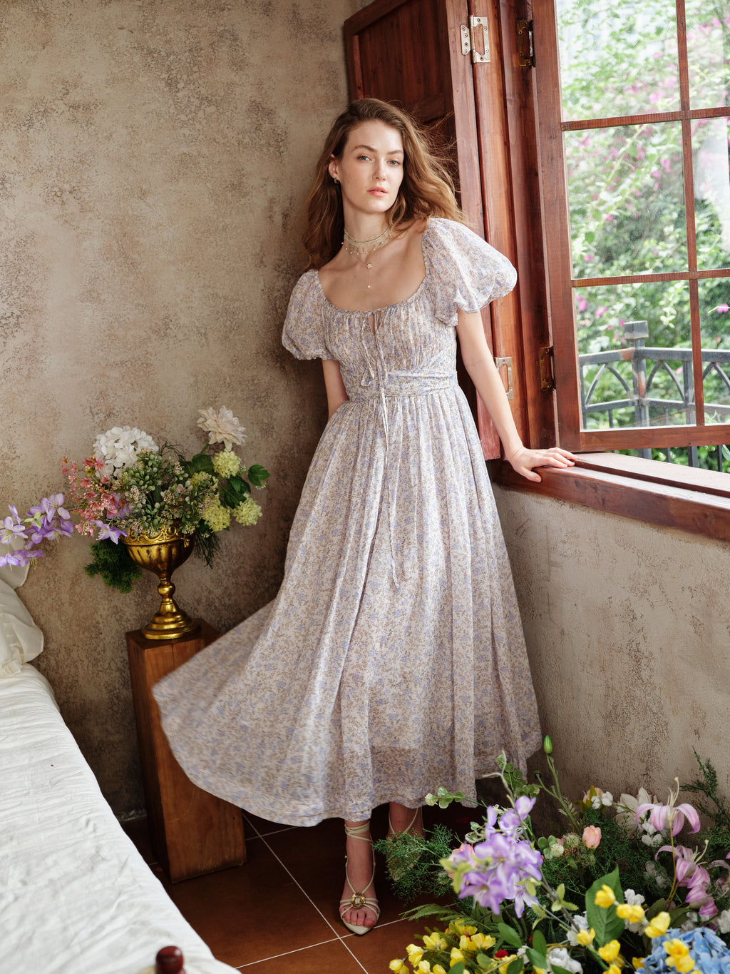 BERGAMOTE 20 |Floral Linen Dress