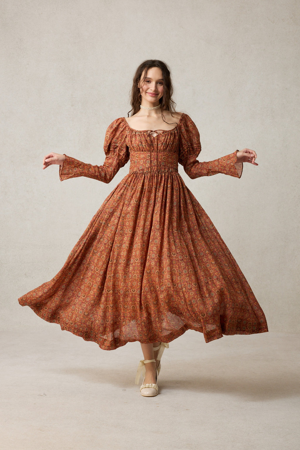 Paisley 11 | Elegant Floral Linen Dress