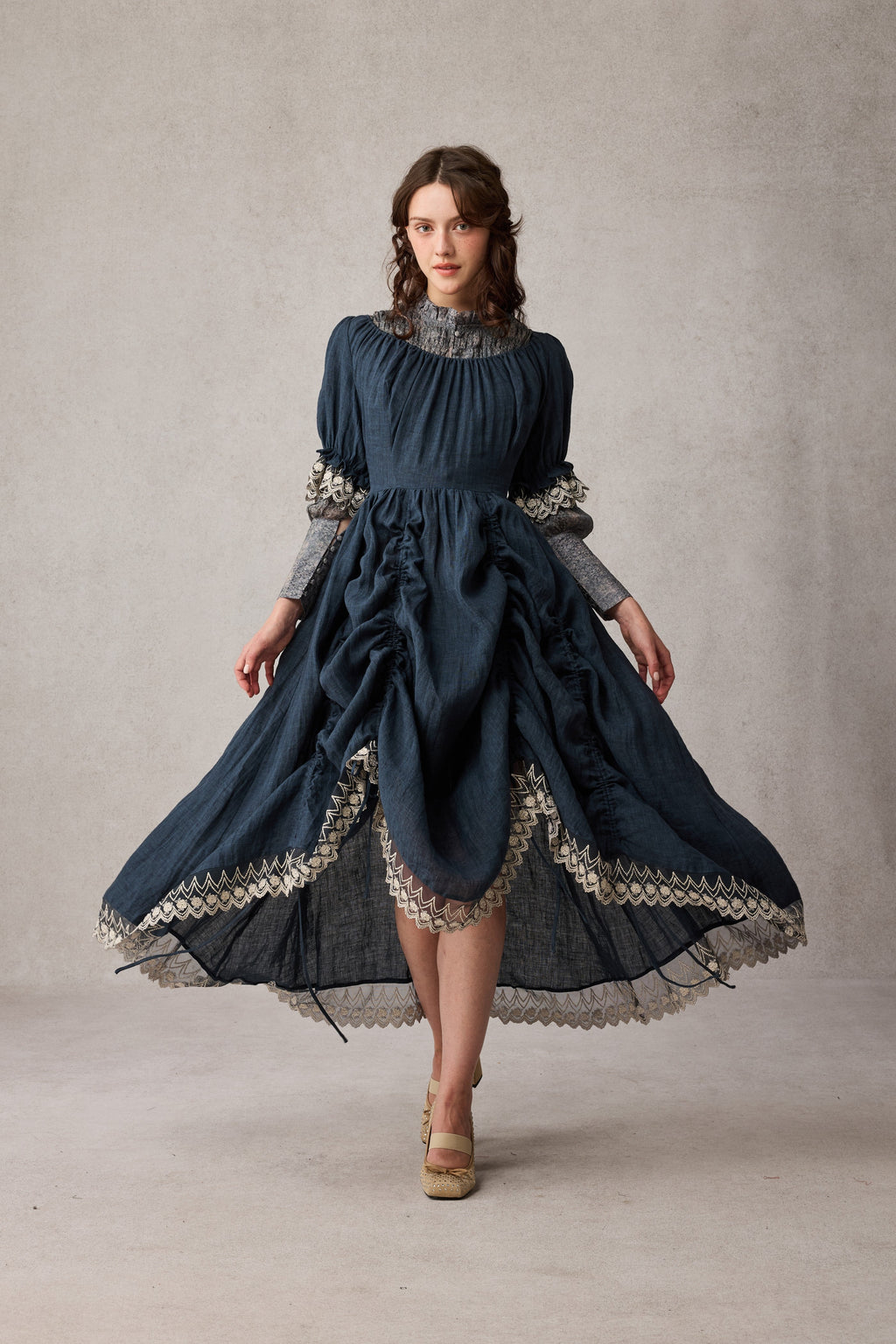 Elowen 27 | Lace velvet dress gown ( 2 way to wear )