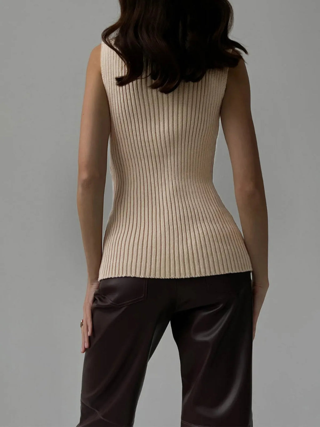Minimalist Mockneck Rib Tank Top