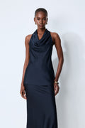 Soft Elegance Blue Sleeveless Cowl Neck Top