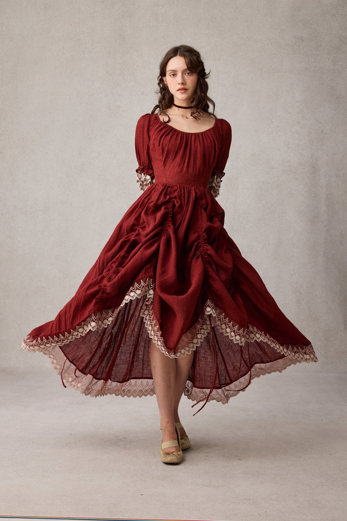 Elowen 27 | Lace velvet dress gown ( 2 way to wear )