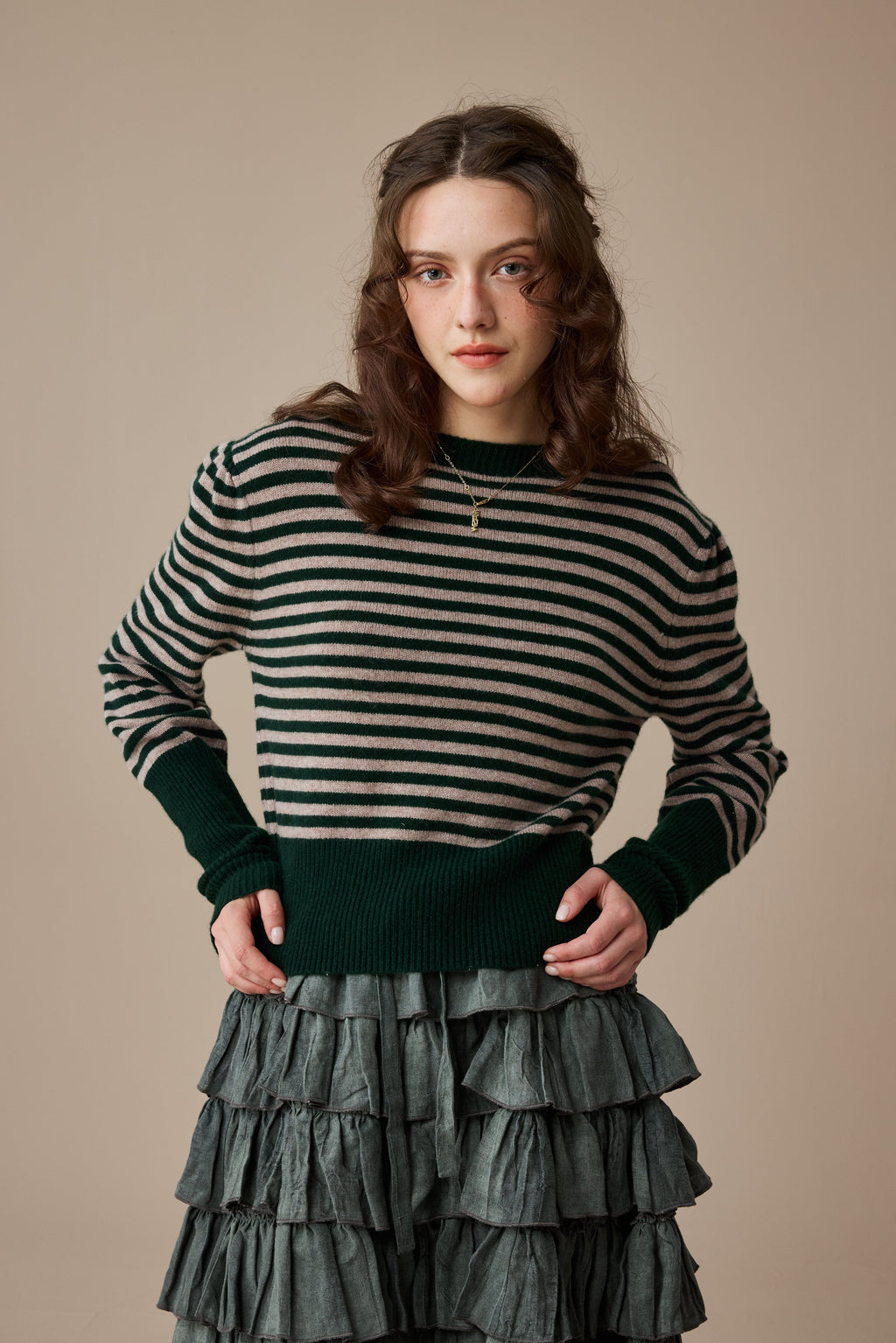 Oxford 13|100% wool classic striped pullover jumper