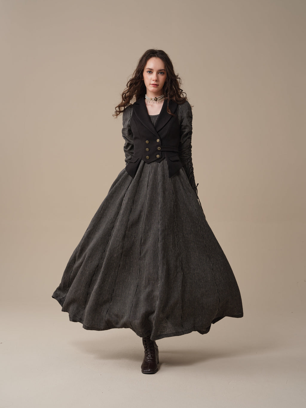Crystal 17 | Victorian maxi linen dress