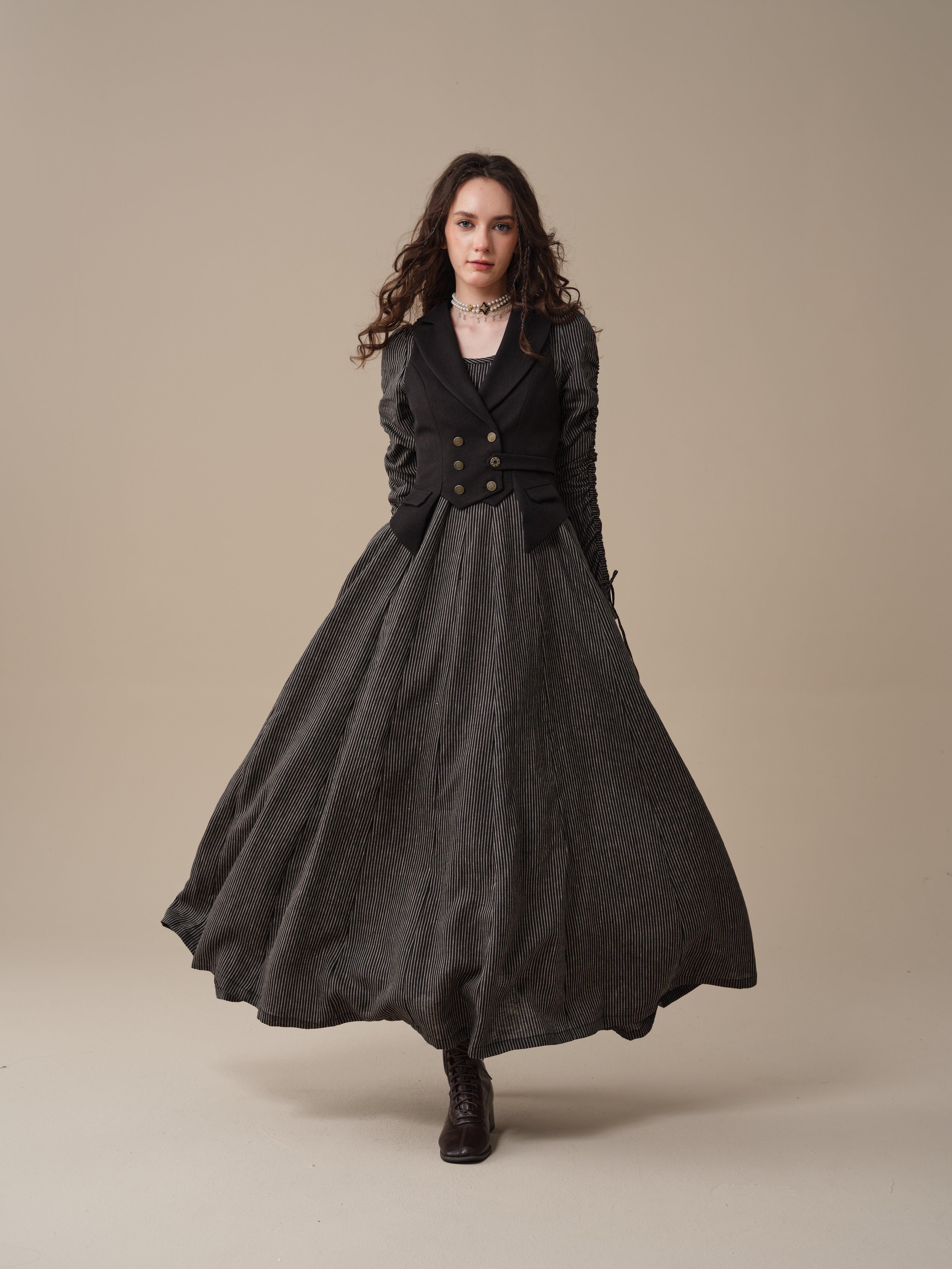 Crystal 17 | Victorian maxi linen dress