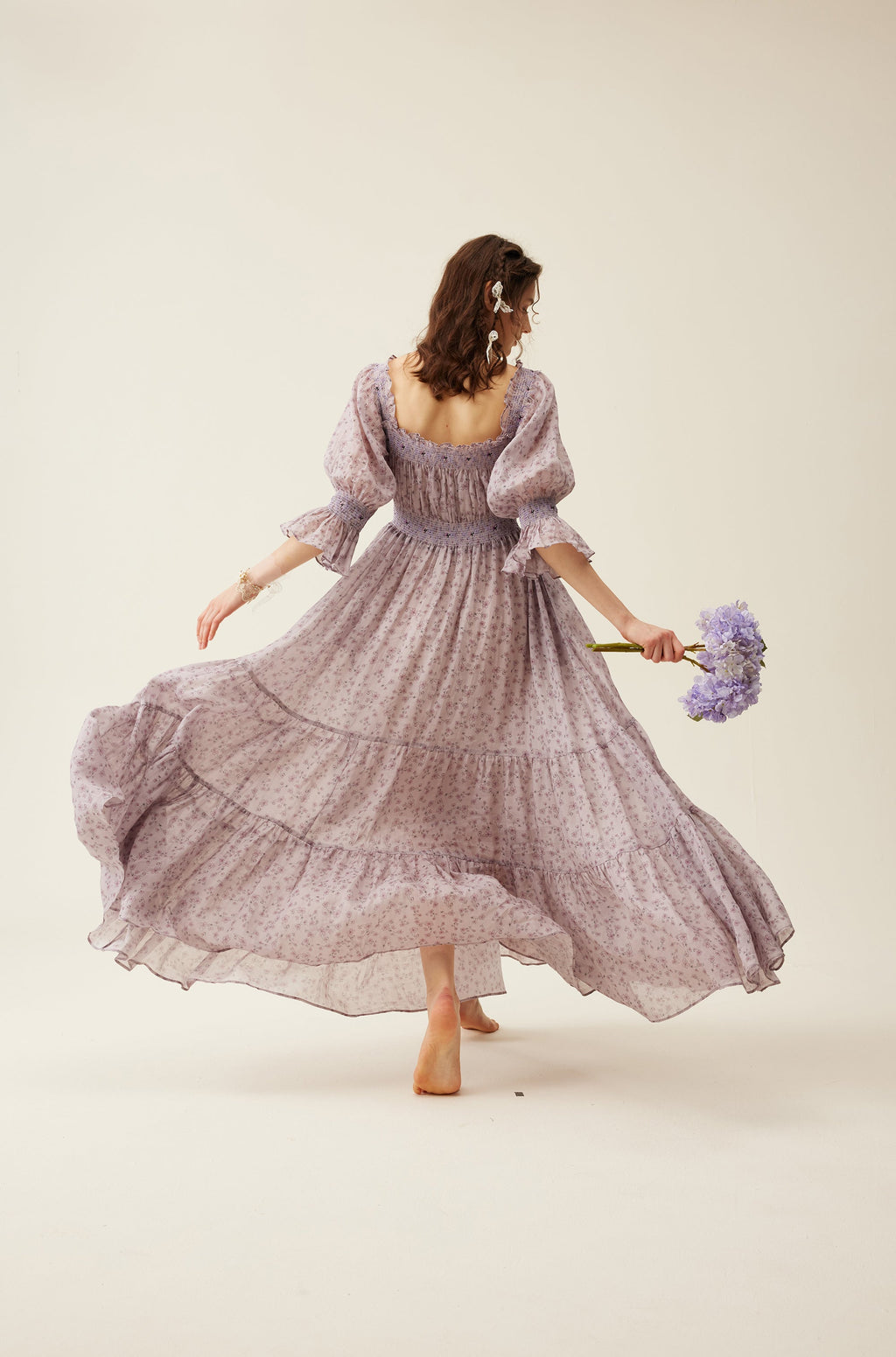 Cloud 21 | smocking embroidery linen dress