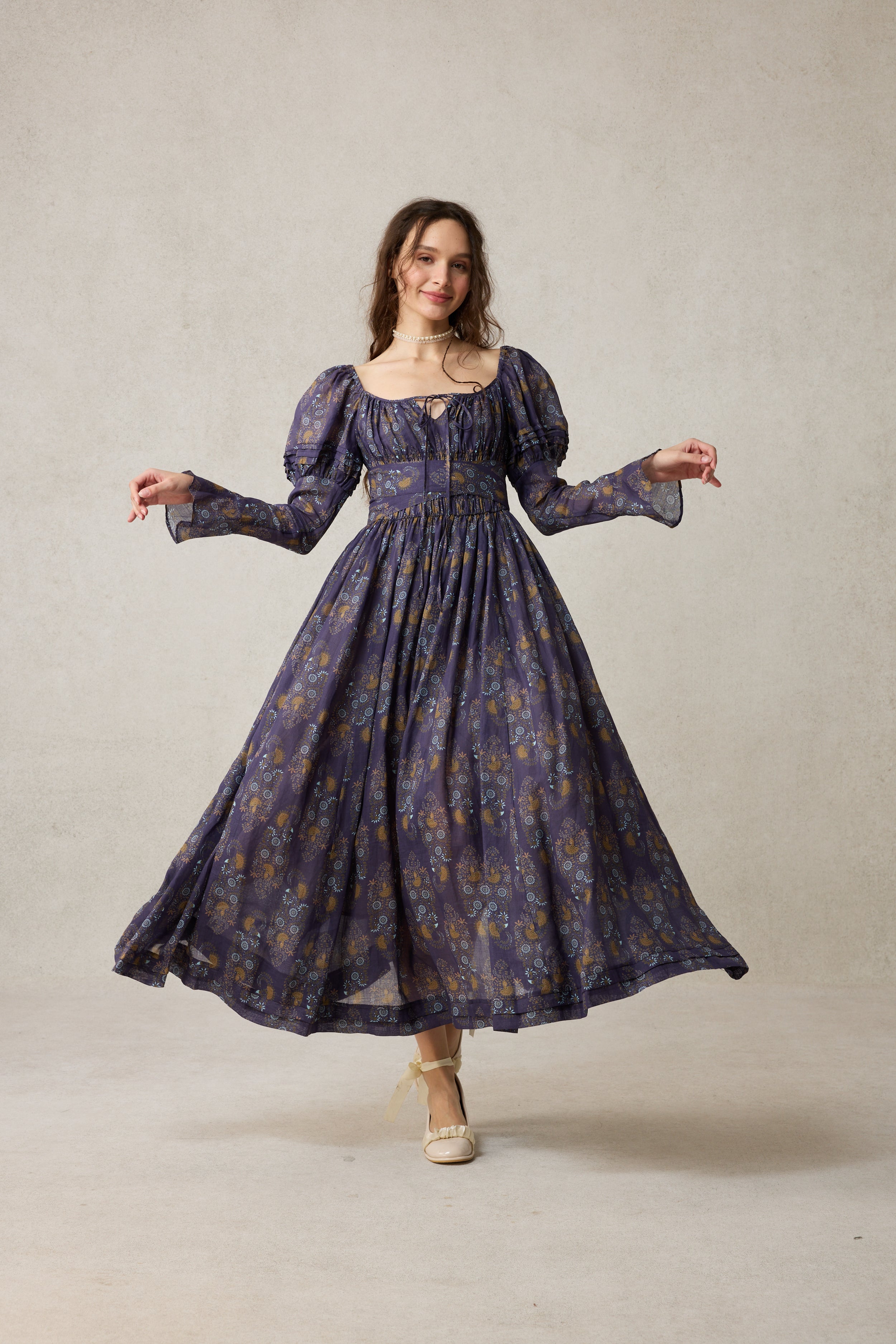 Paisley 11 | Elegant Floral Linen Dress