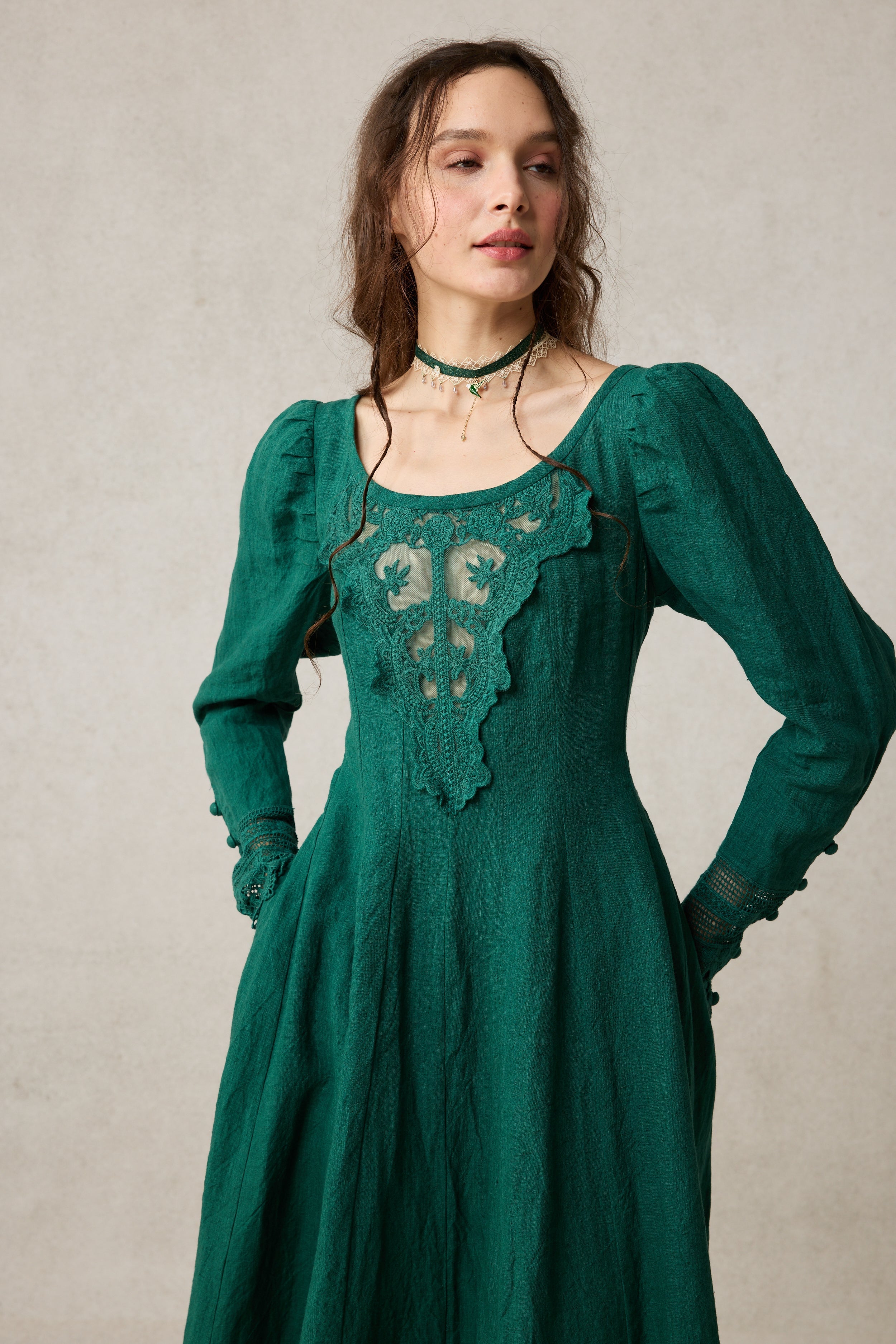 Azalea 23 | Linen Corset Evening Dress
