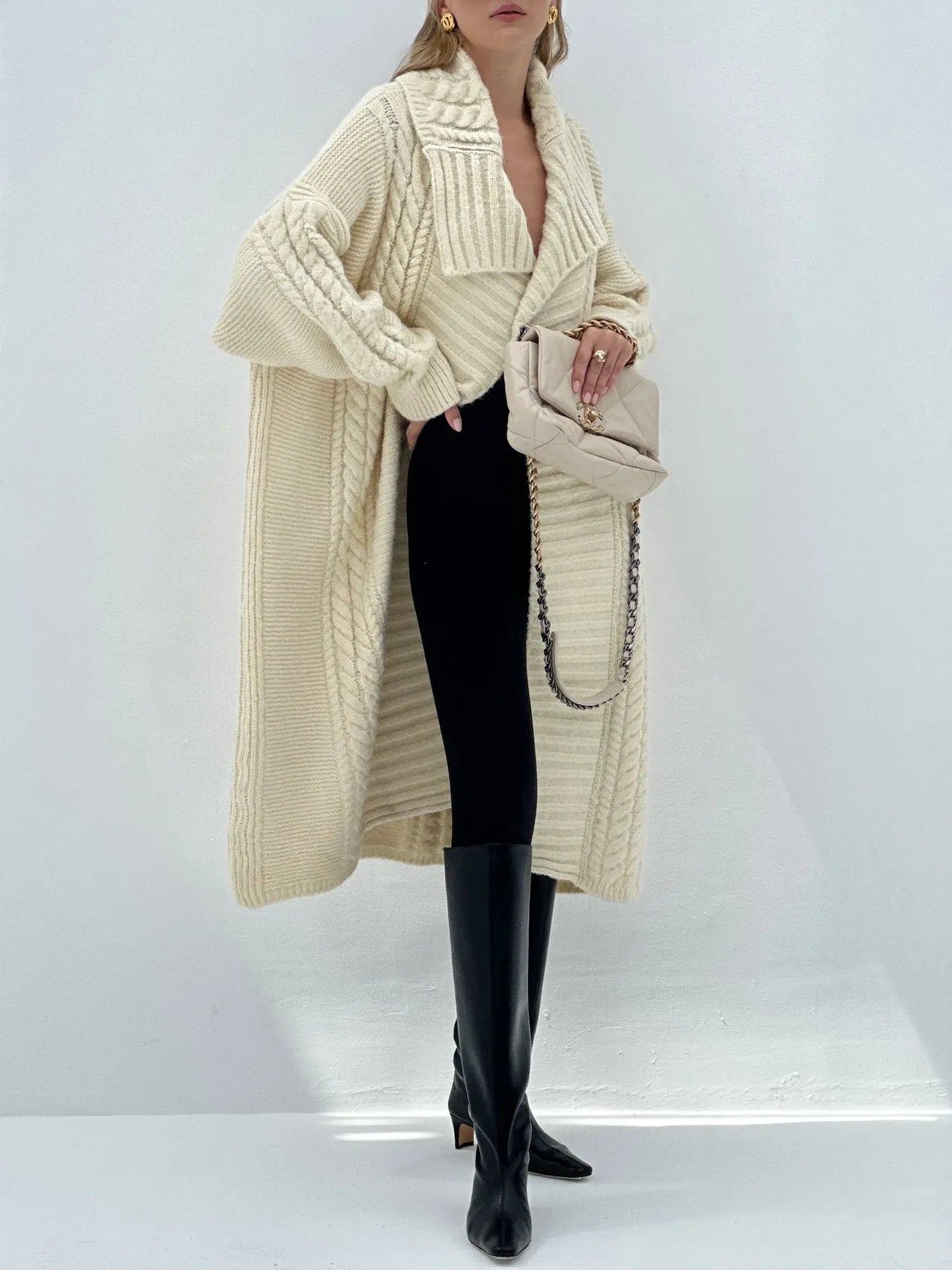 Nice And Clear Cable Knit Coat