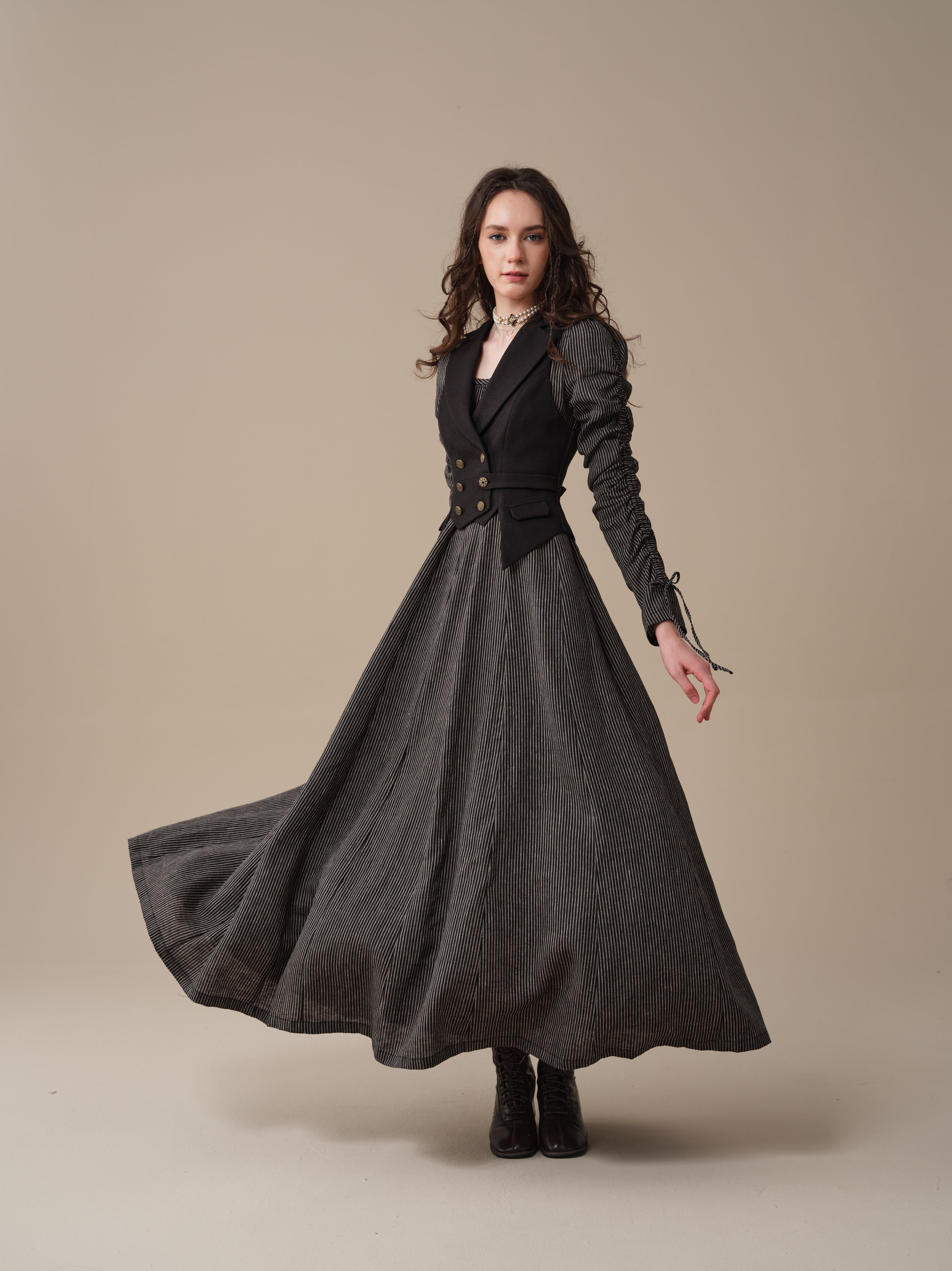 Crystal 17 | Victorian maxi linen dress