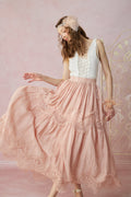 Moonstone 22 |Lace linen Maxi skirt