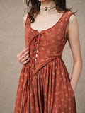 Anis 23 | Lace-up Jacquard Linen Corset Dress