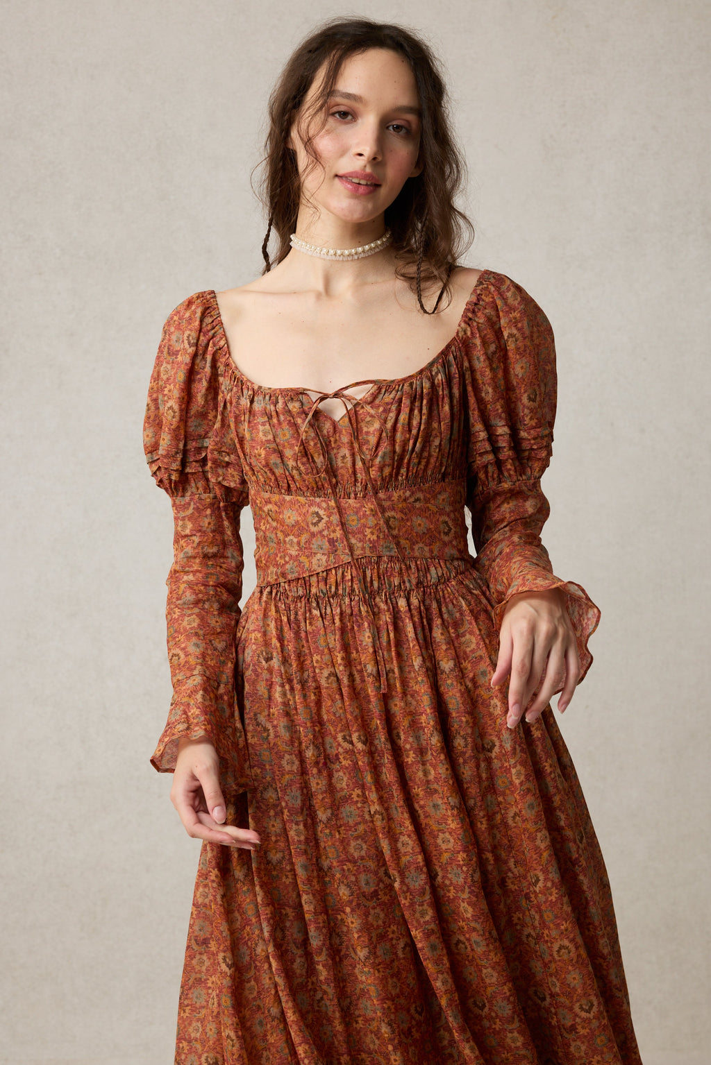 Paisley 11 | Elegant Floral Linen Dress