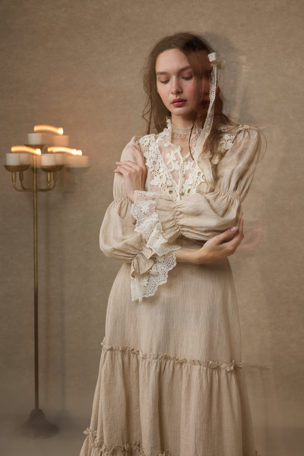 Leona 21 | Lace Maxi Linen Dress