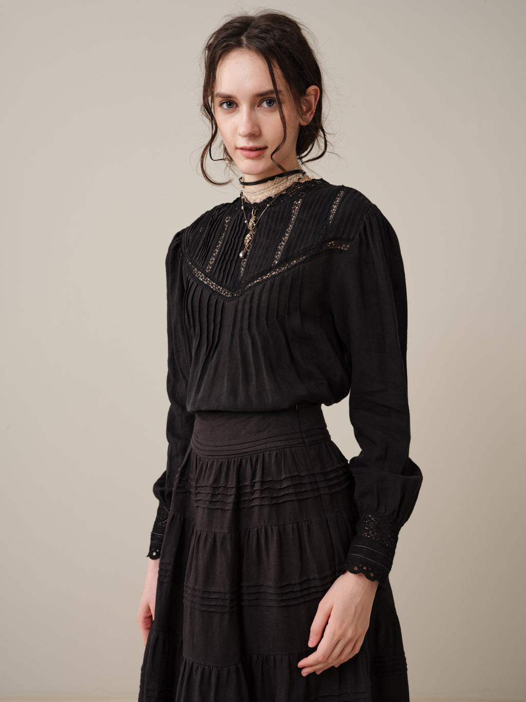 Alice 12 |  Pintuck Linen Maxi Skirt