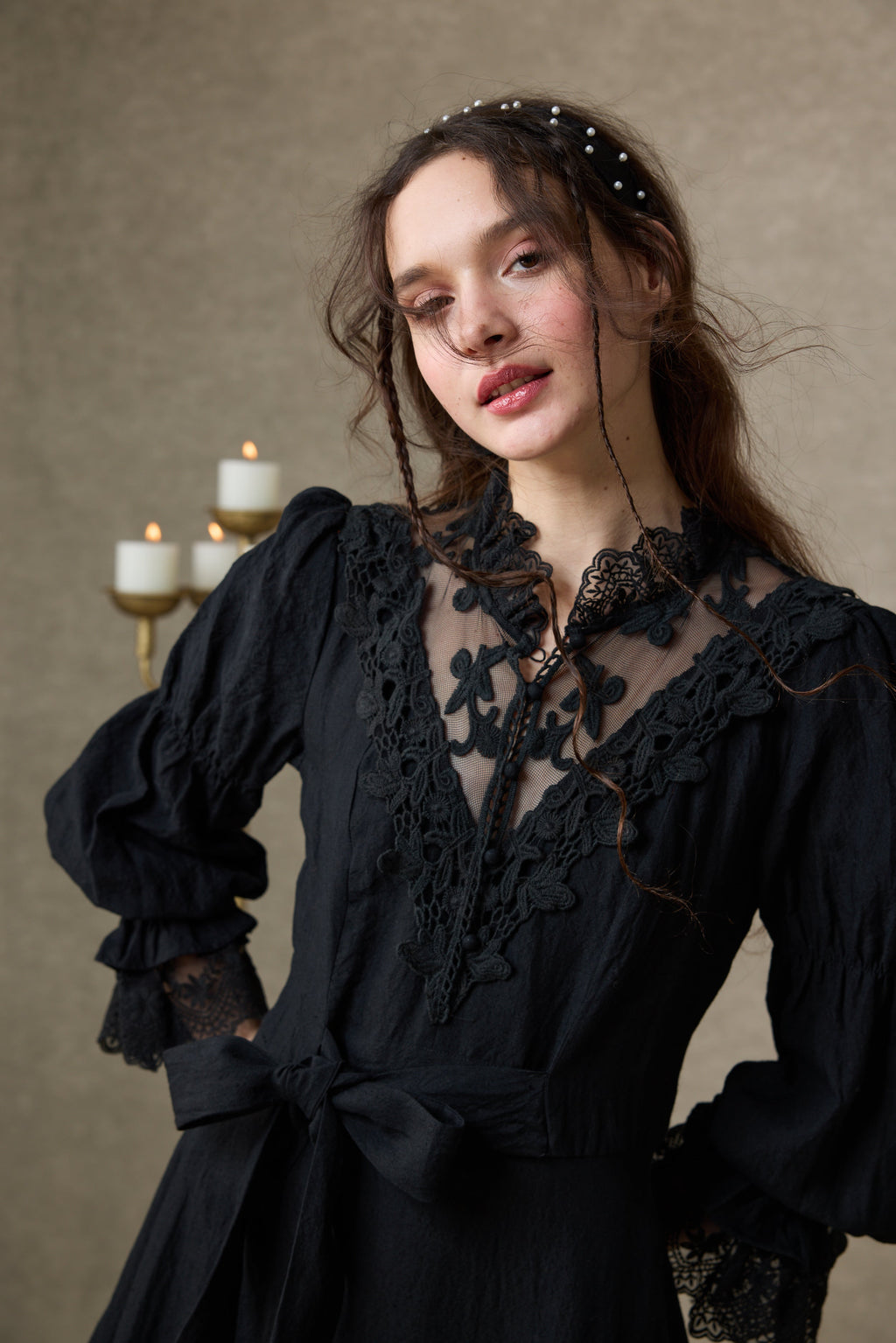 Leona 21 | Lace Maxi Linen Dress