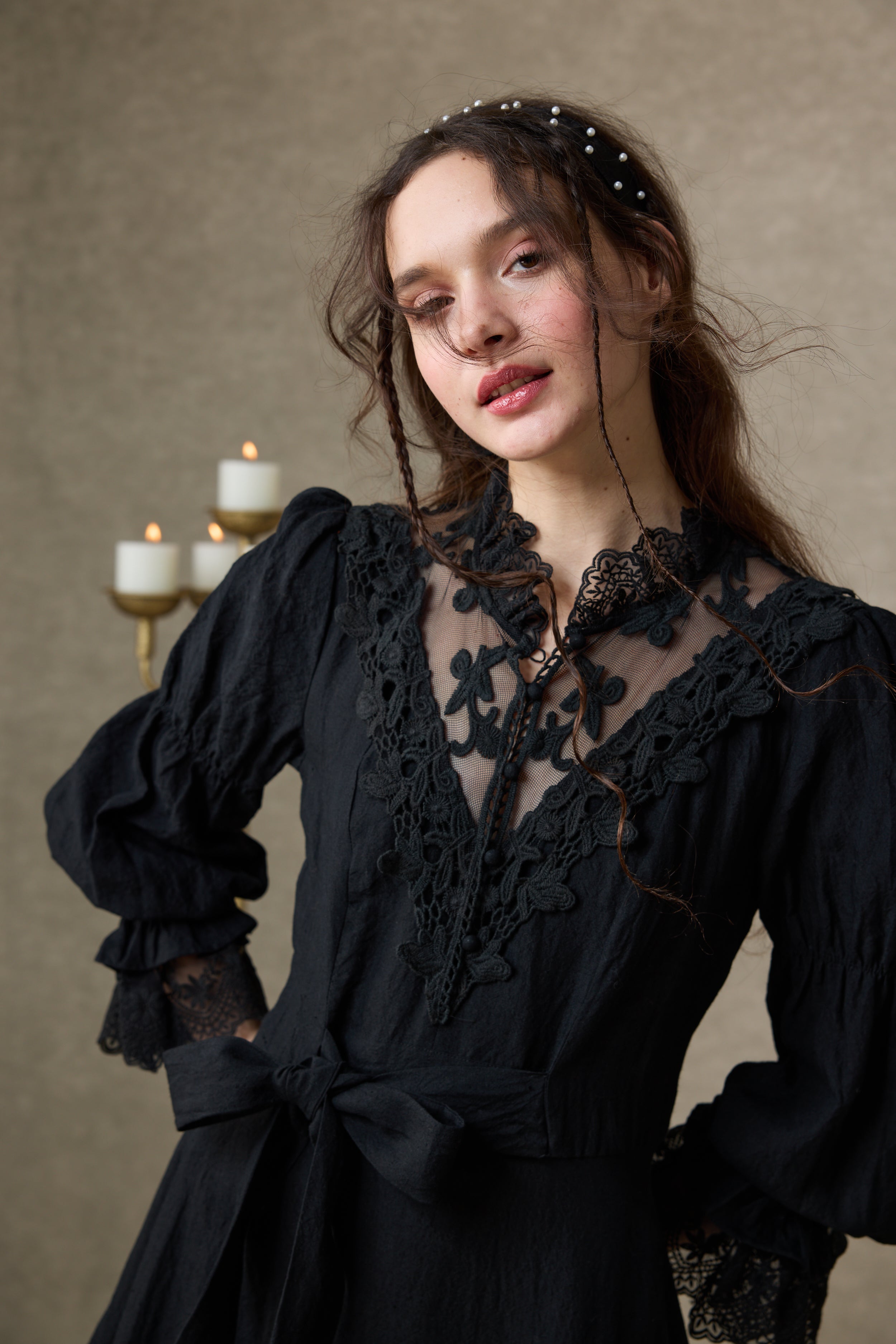 Leona 21 | Lace Maxi Linen Dress