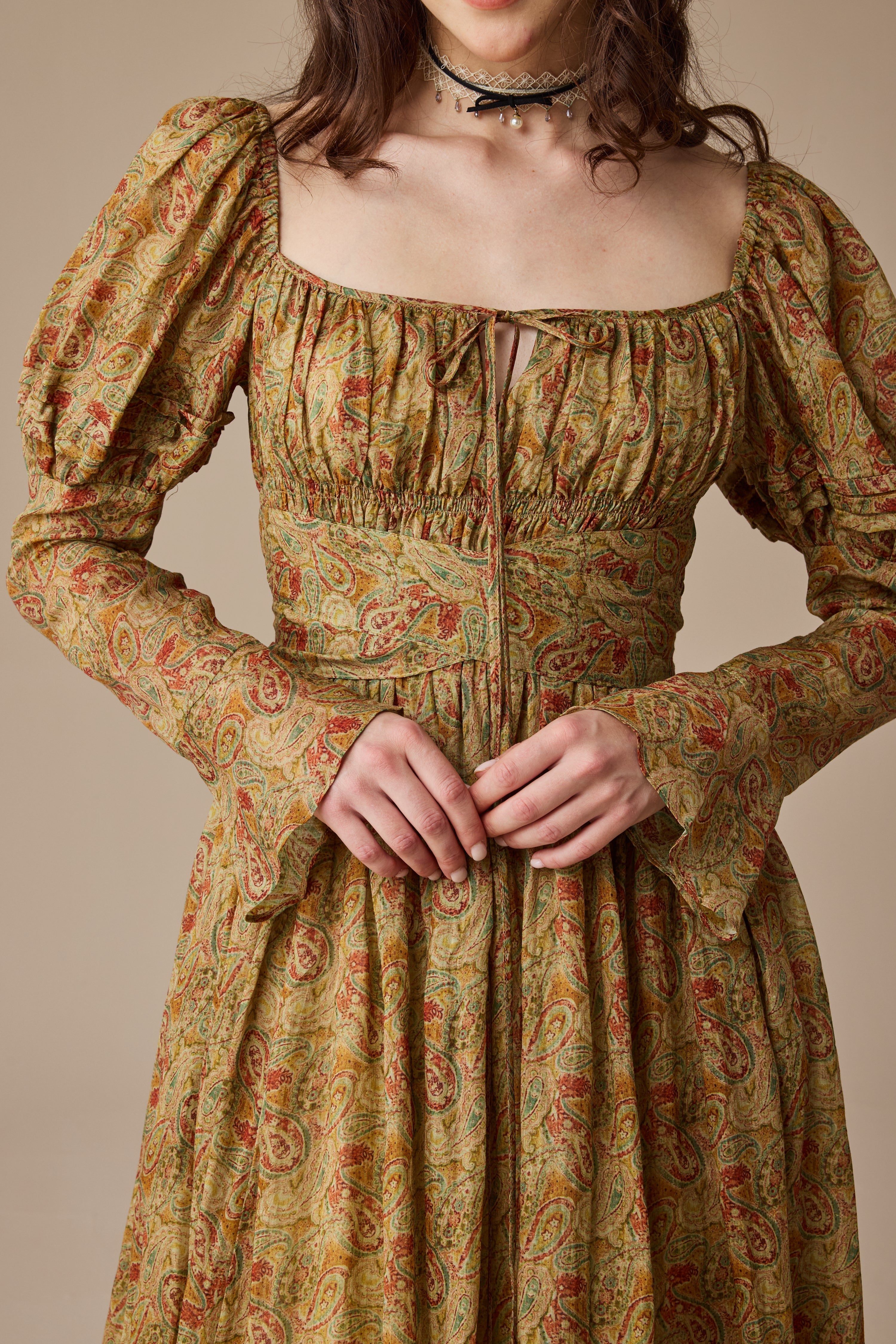 Paisley 11 | Elegant Floral Linen Dress