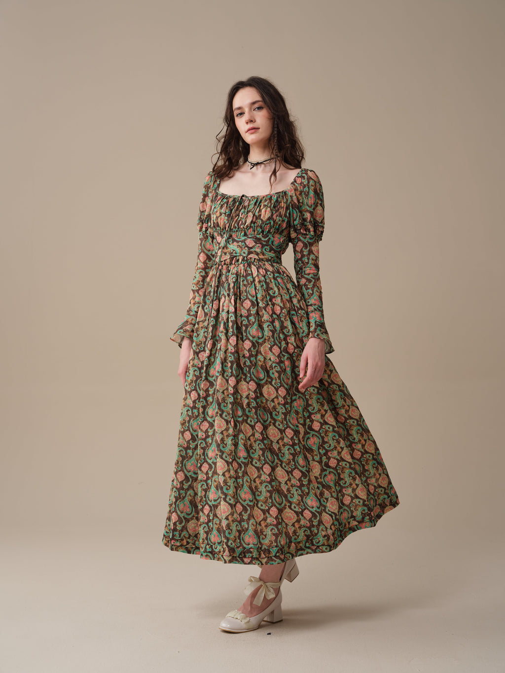 Paisley 11 | Elegant Floral Linen Dress