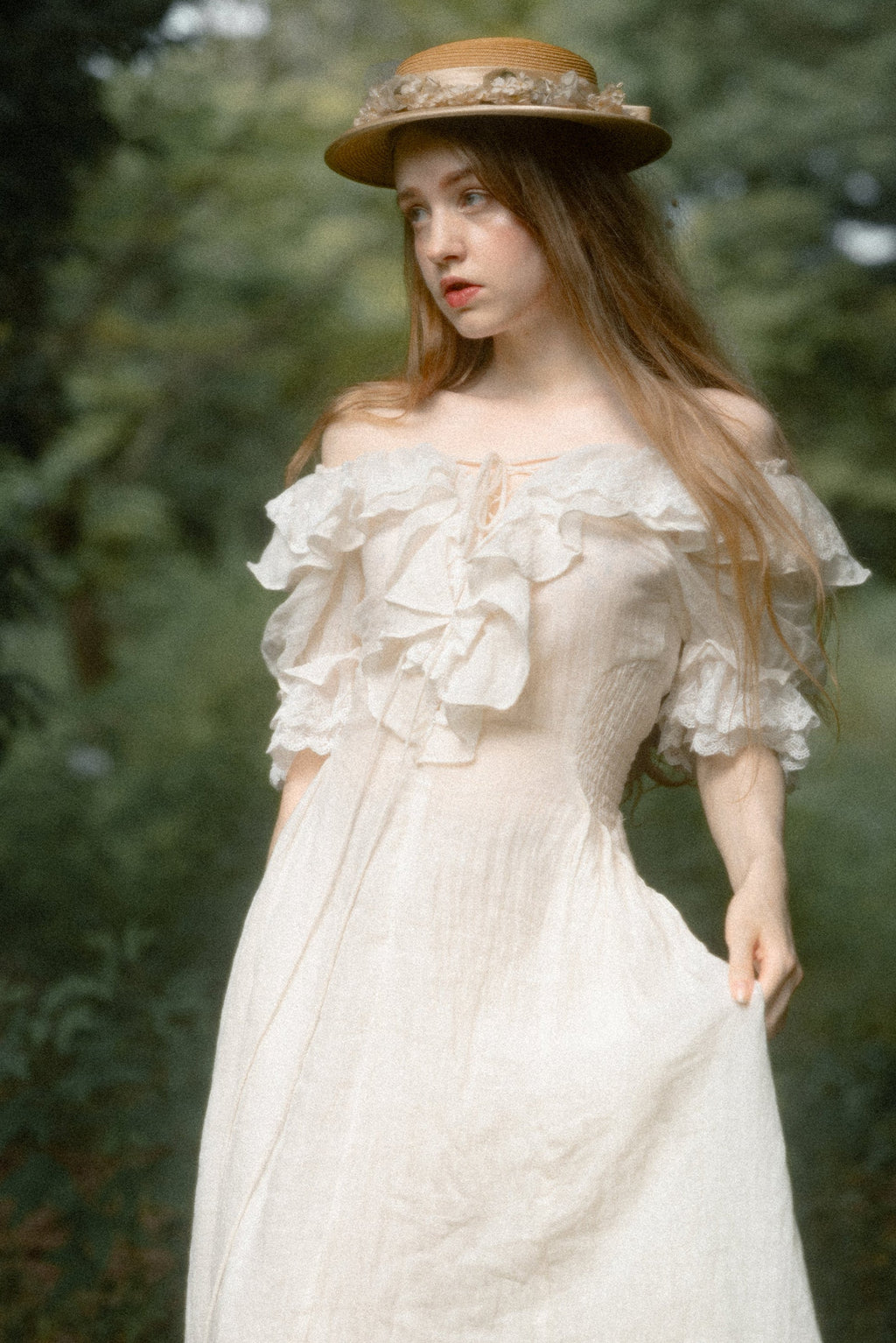 Elysia 15 | Lace-up linen flared dress