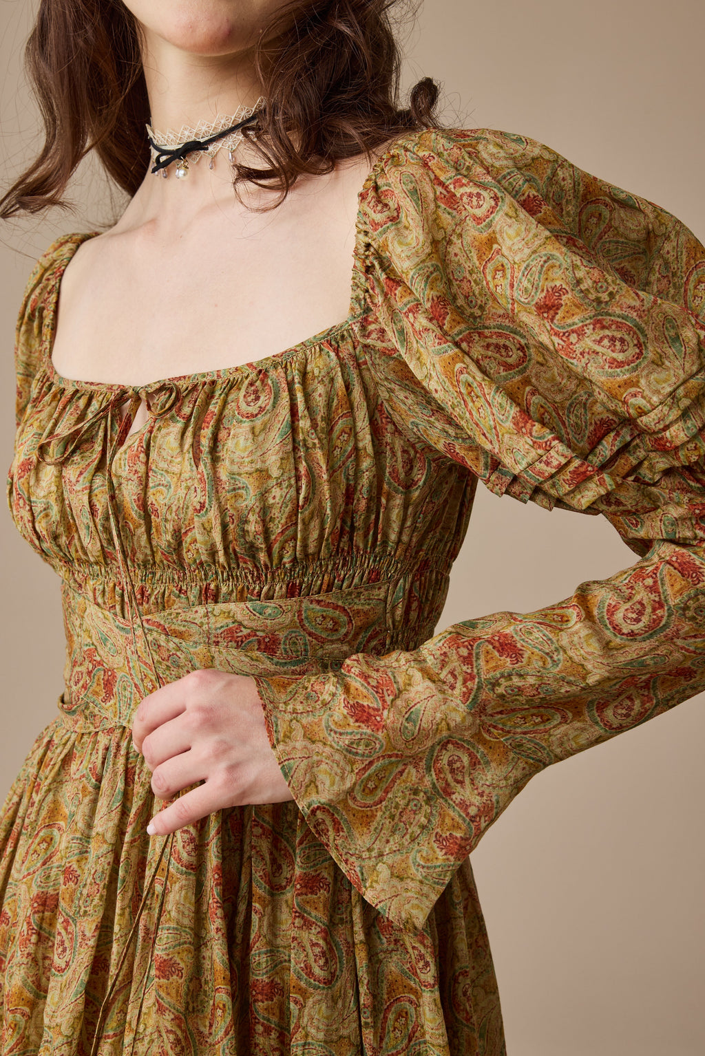 Paisley 11 | Elegant Floral Linen Dress