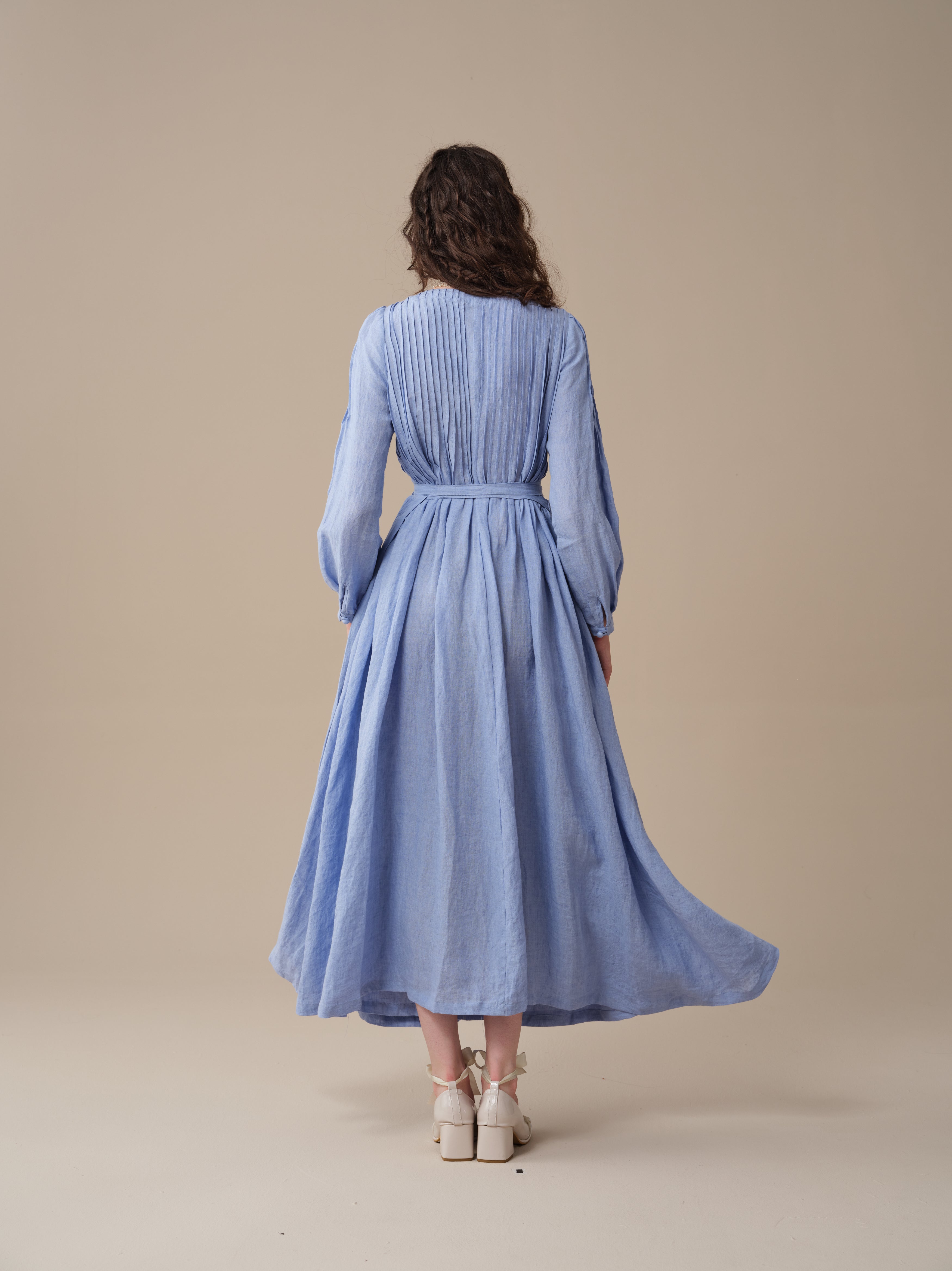 Bluebell 06 | Pintuck Linen Wrap Dress