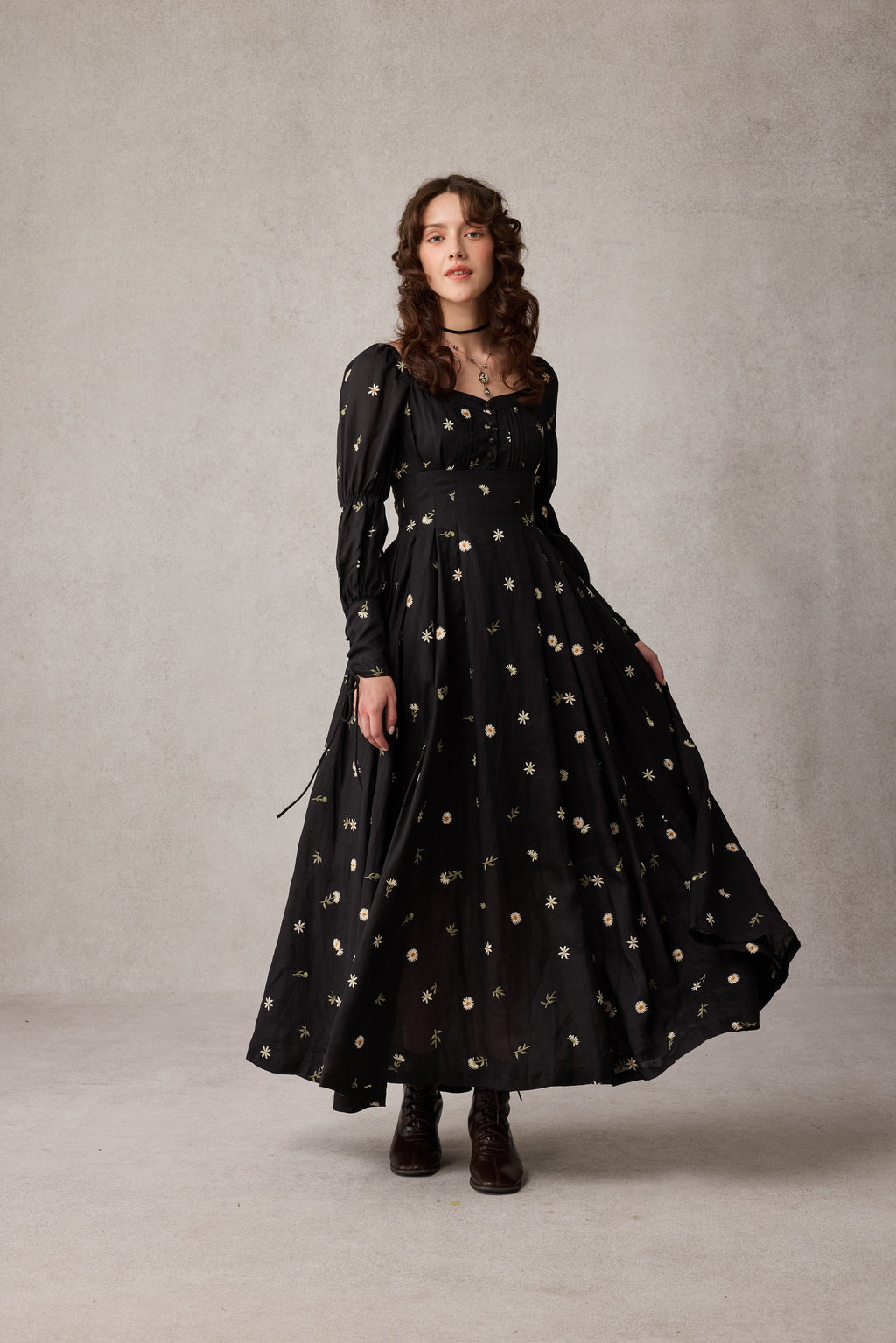 Phoenix 24 | Embroidery Daisy Linen Dress