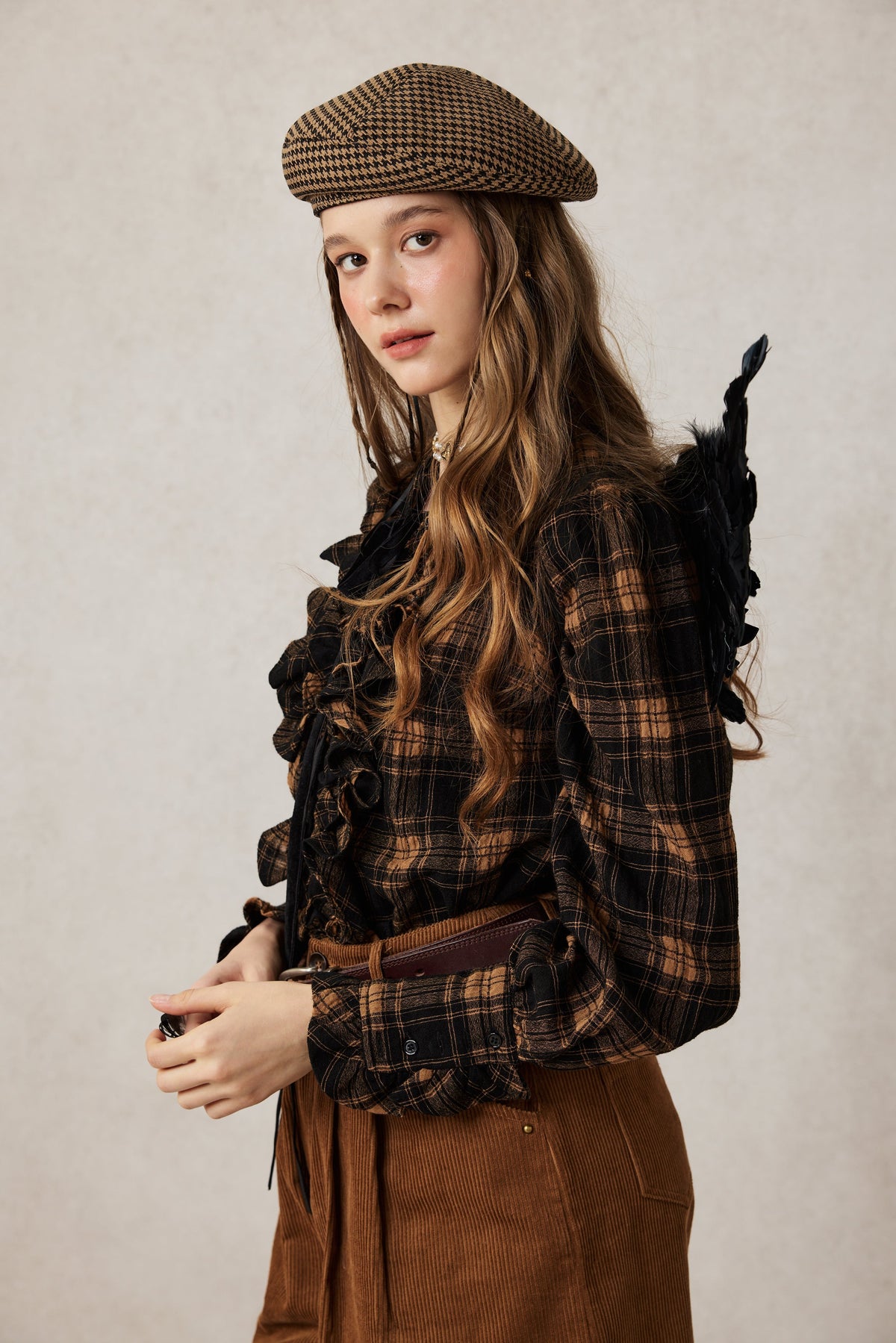 Annie 22 | 100% Wool Puff Sleeve Shirt Blouse