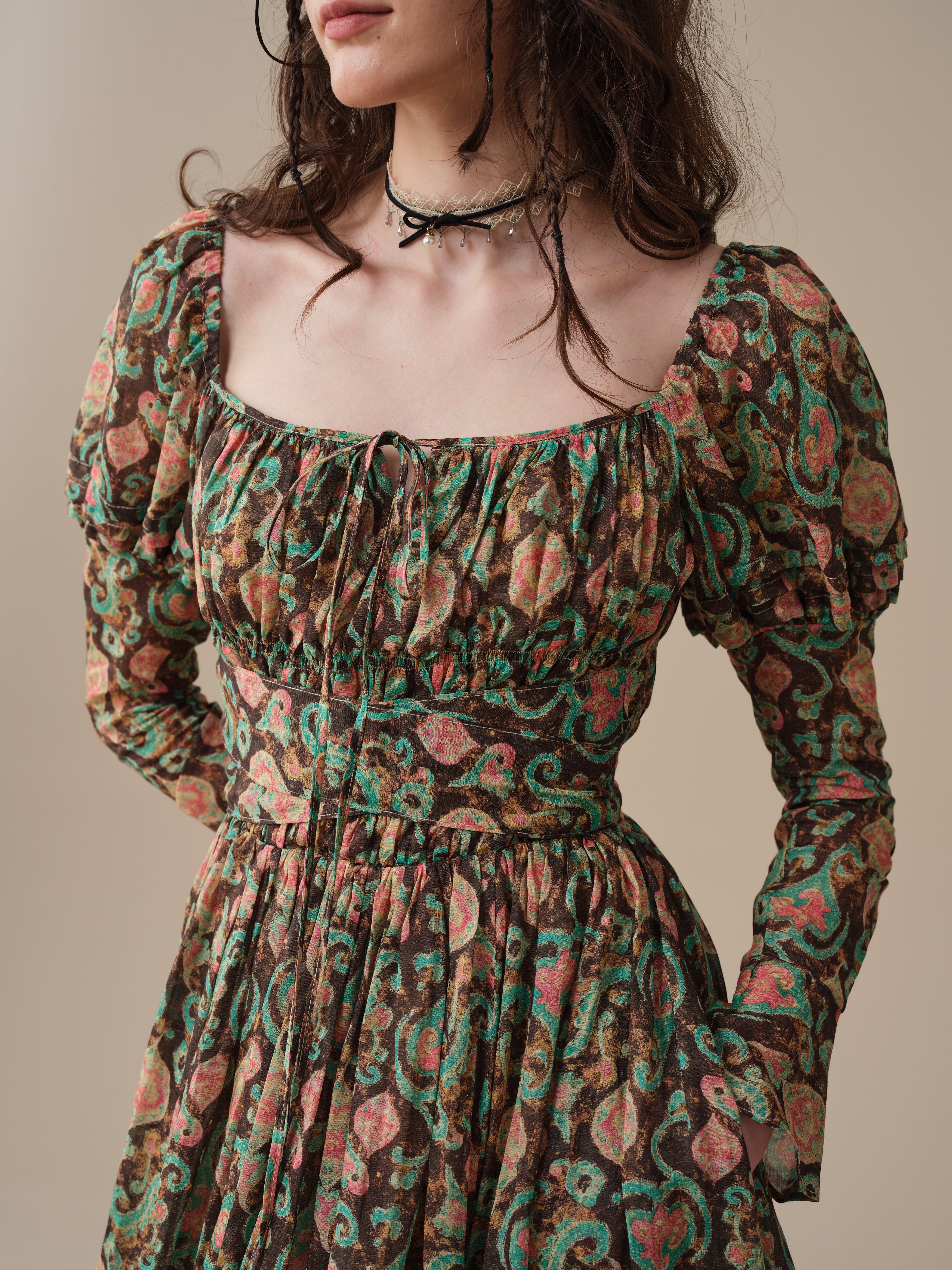 Paisley 11 | Elegant Floral Linen Dress