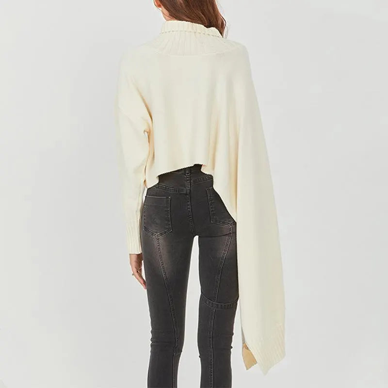 Turtleneck, Long-Sleeved, Single-Sleeved, Irregular  Cloak