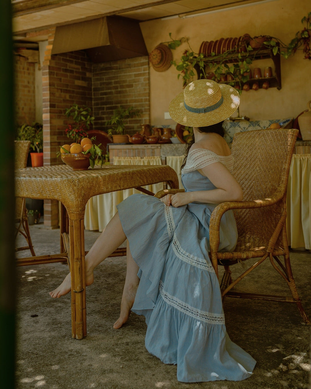 Cherry Tree 25 | Lace Linen flared dress
