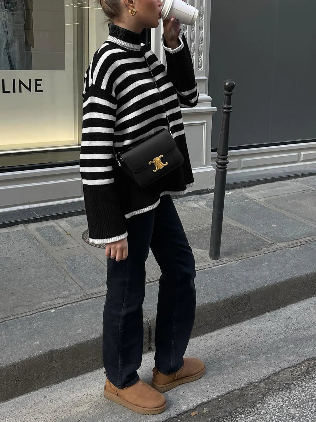 Parisian Stripe Mockneck Sweater