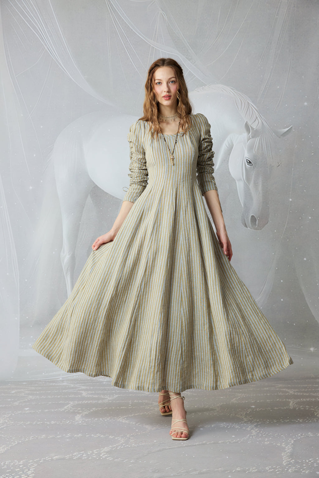 Crystal 17 | Victorian maxi linen dress