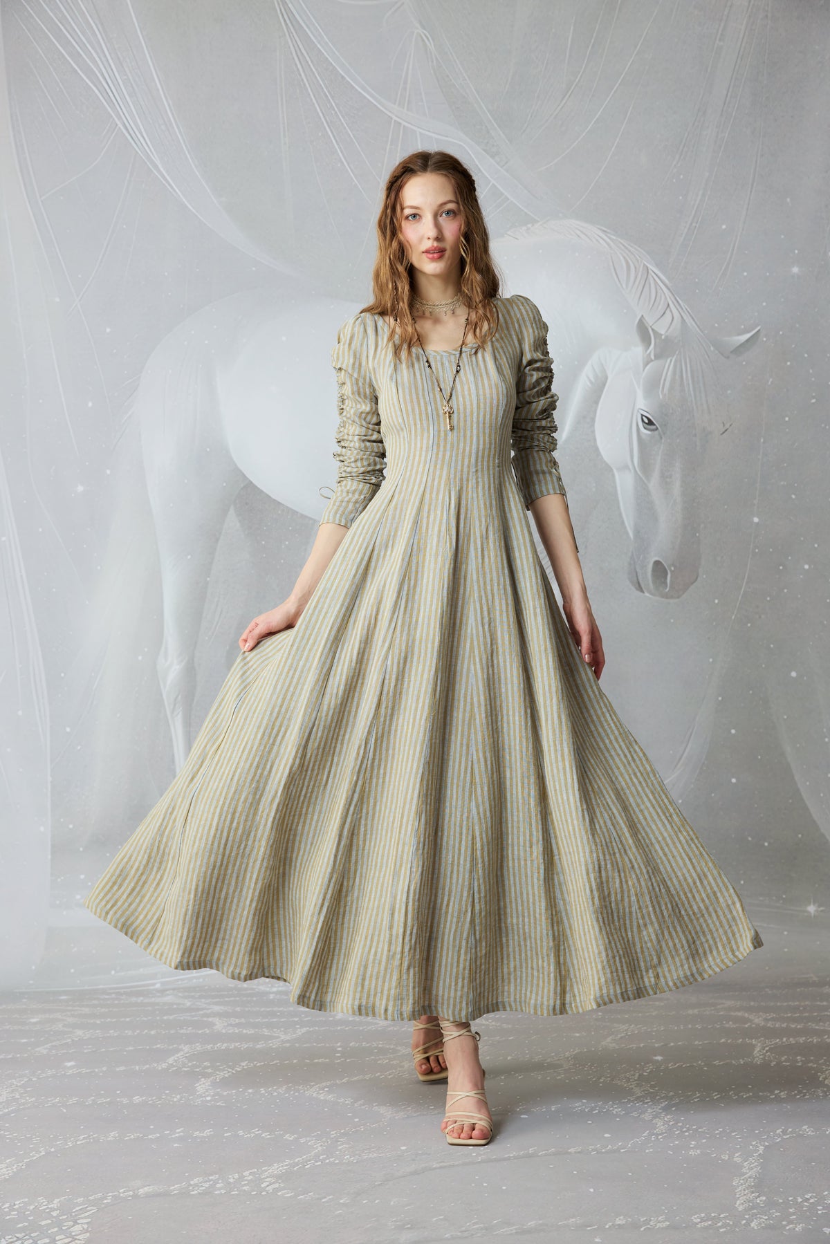 Crystal 17 | Victorian maxi linen dress
