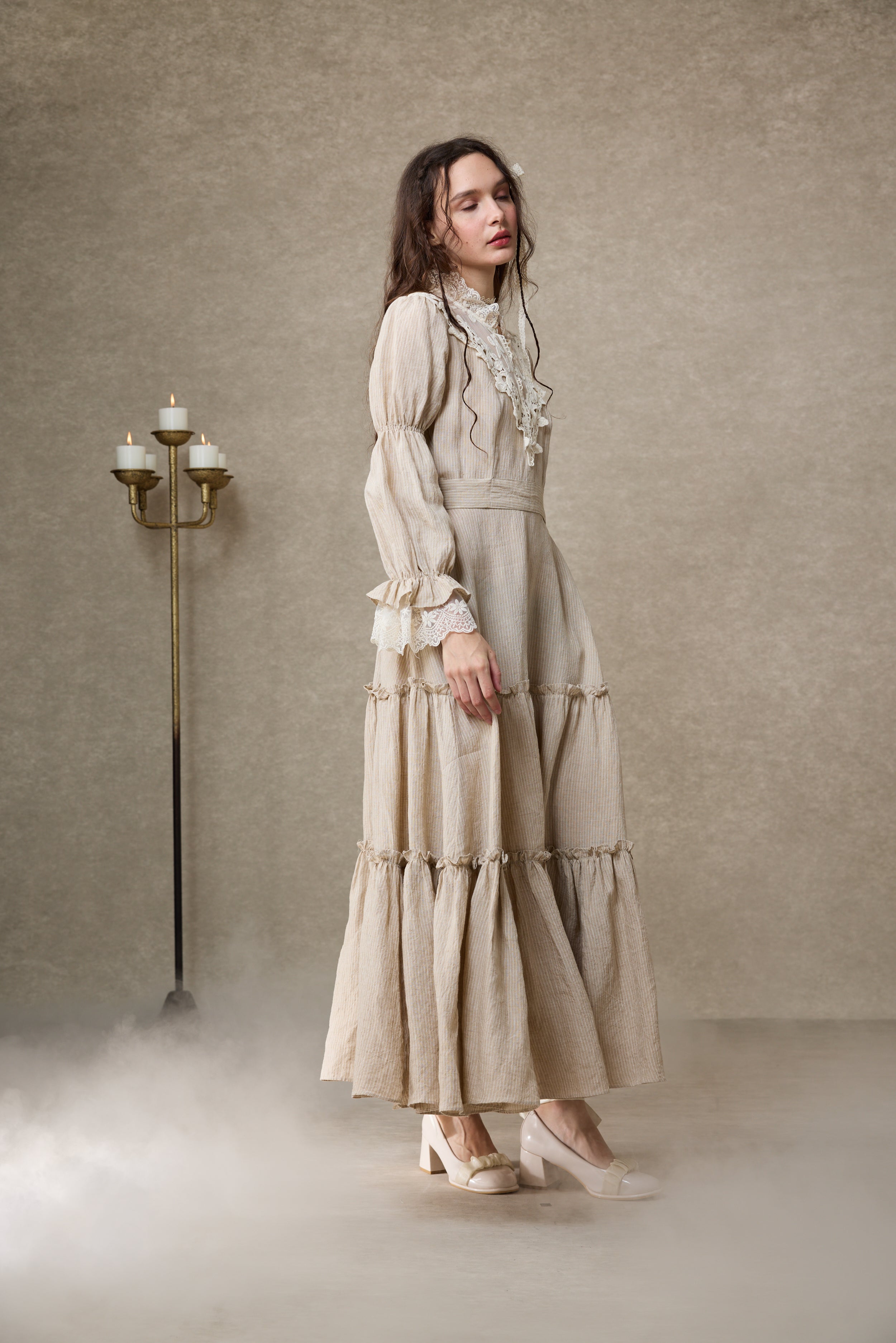 Leona 21 | Lace Maxi Linen Dress