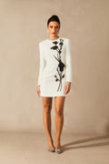 Venus Floral Embroidery Bead Mini Dress