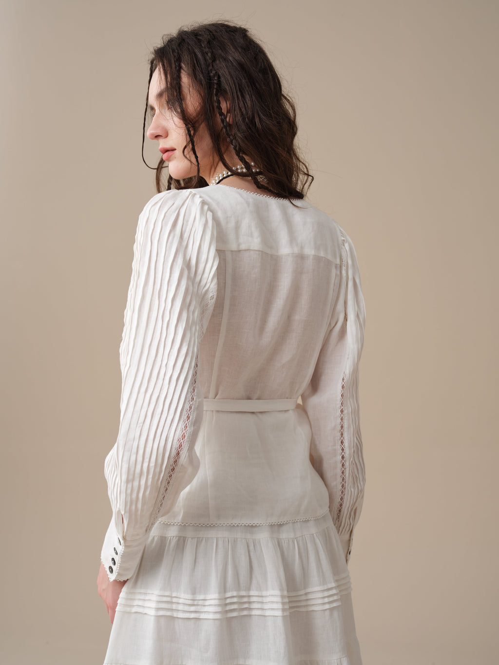 Marguerite | Soft Linen Wrap Blouse