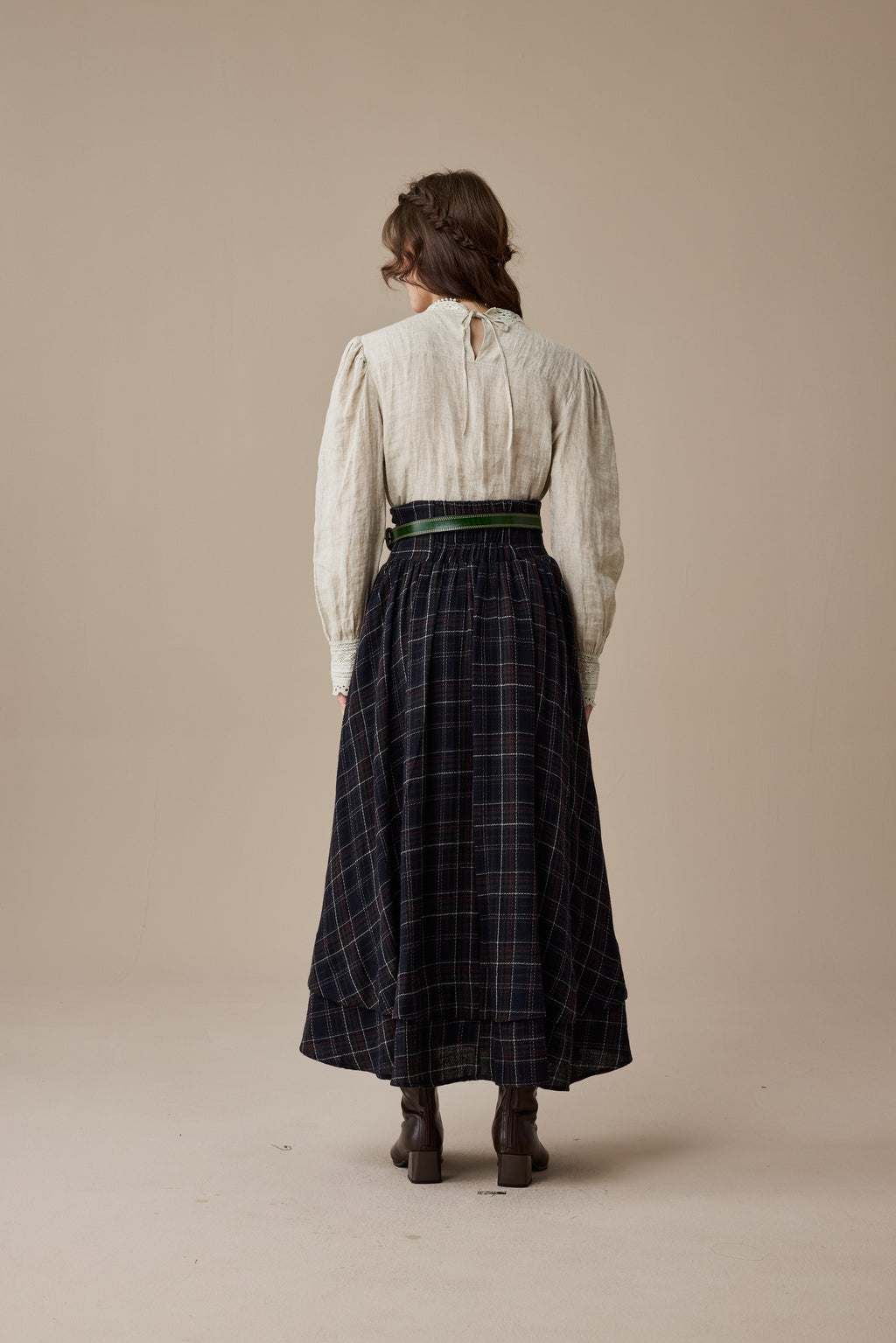 Christina 19 |Retro Layered Wool Skirt