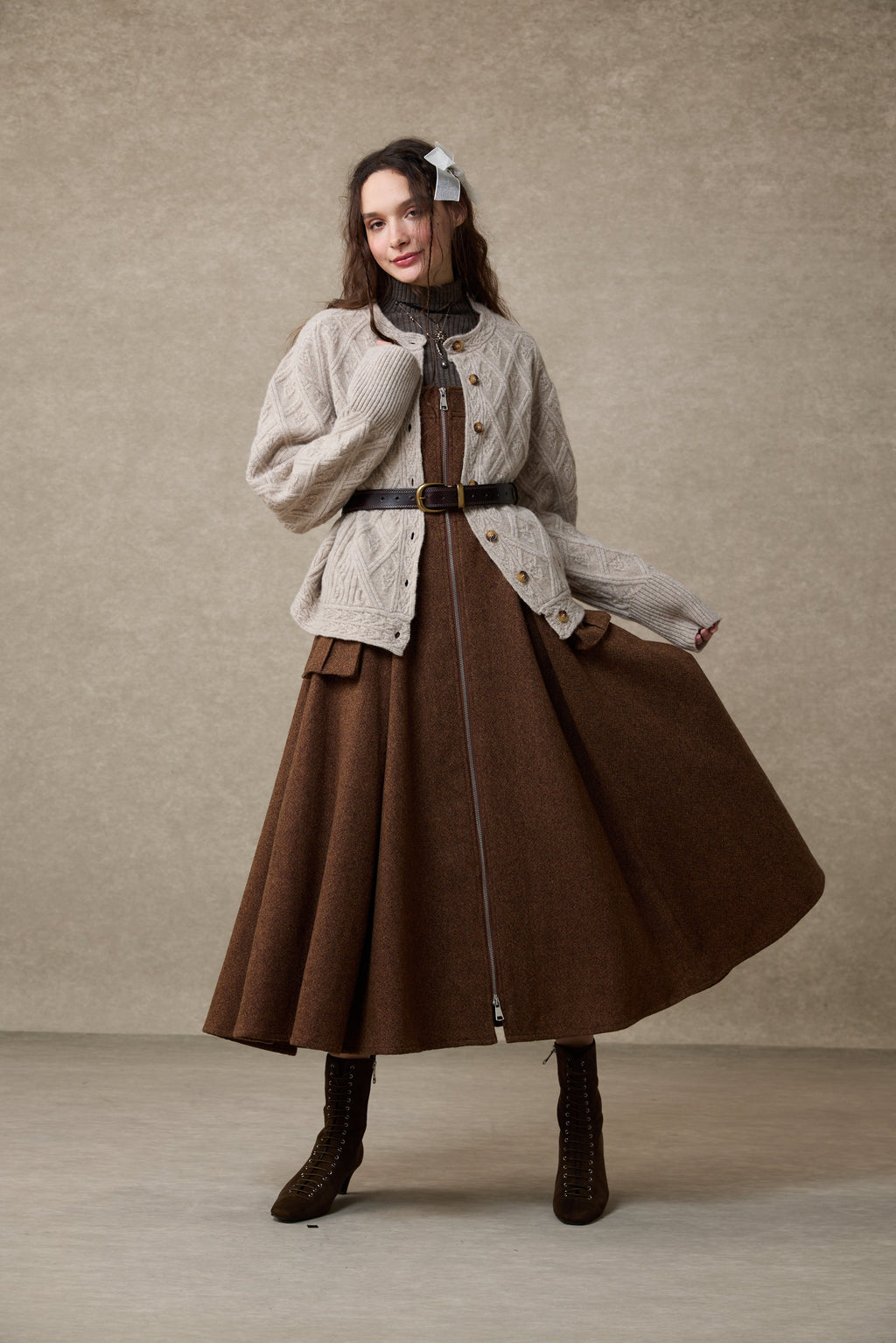 Flurry 17 | 100% Wool Sculptured Knitwear Cardigan