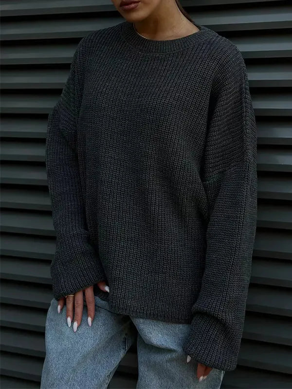 Casual Solid Color Loose Warm Sweater