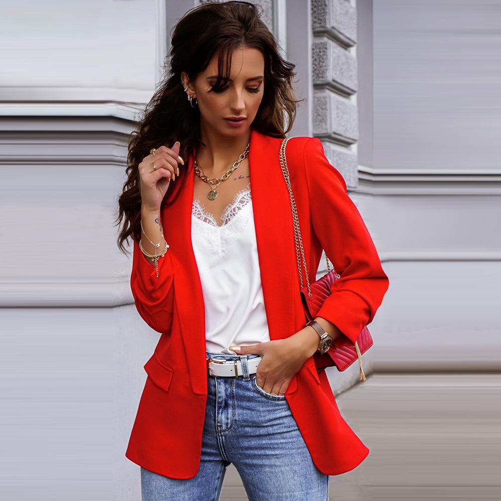 Casual Solid Color Slim Coats