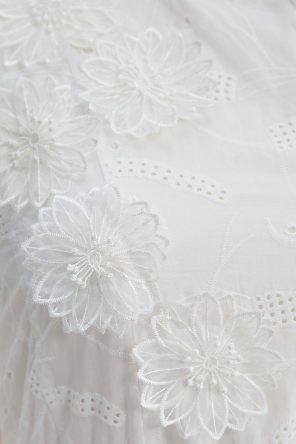 Loveliest Looks White Floral Embroidery Belted Mini Dress
