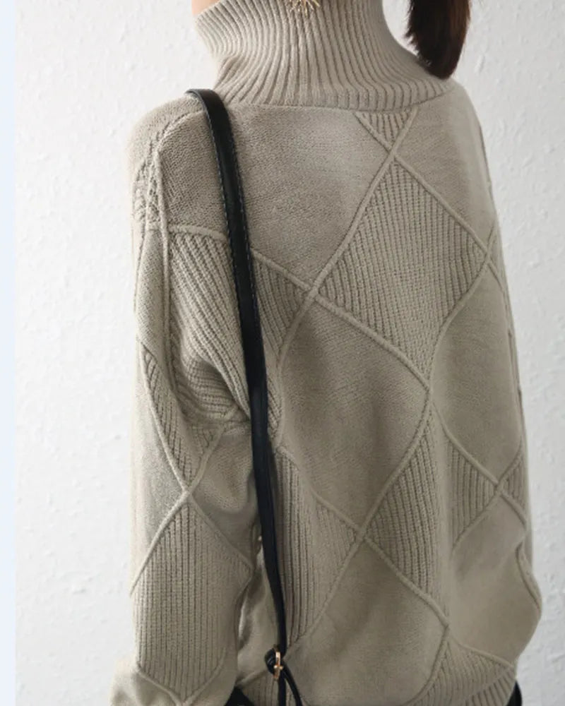 Thickened cropped slouchy loose sweater