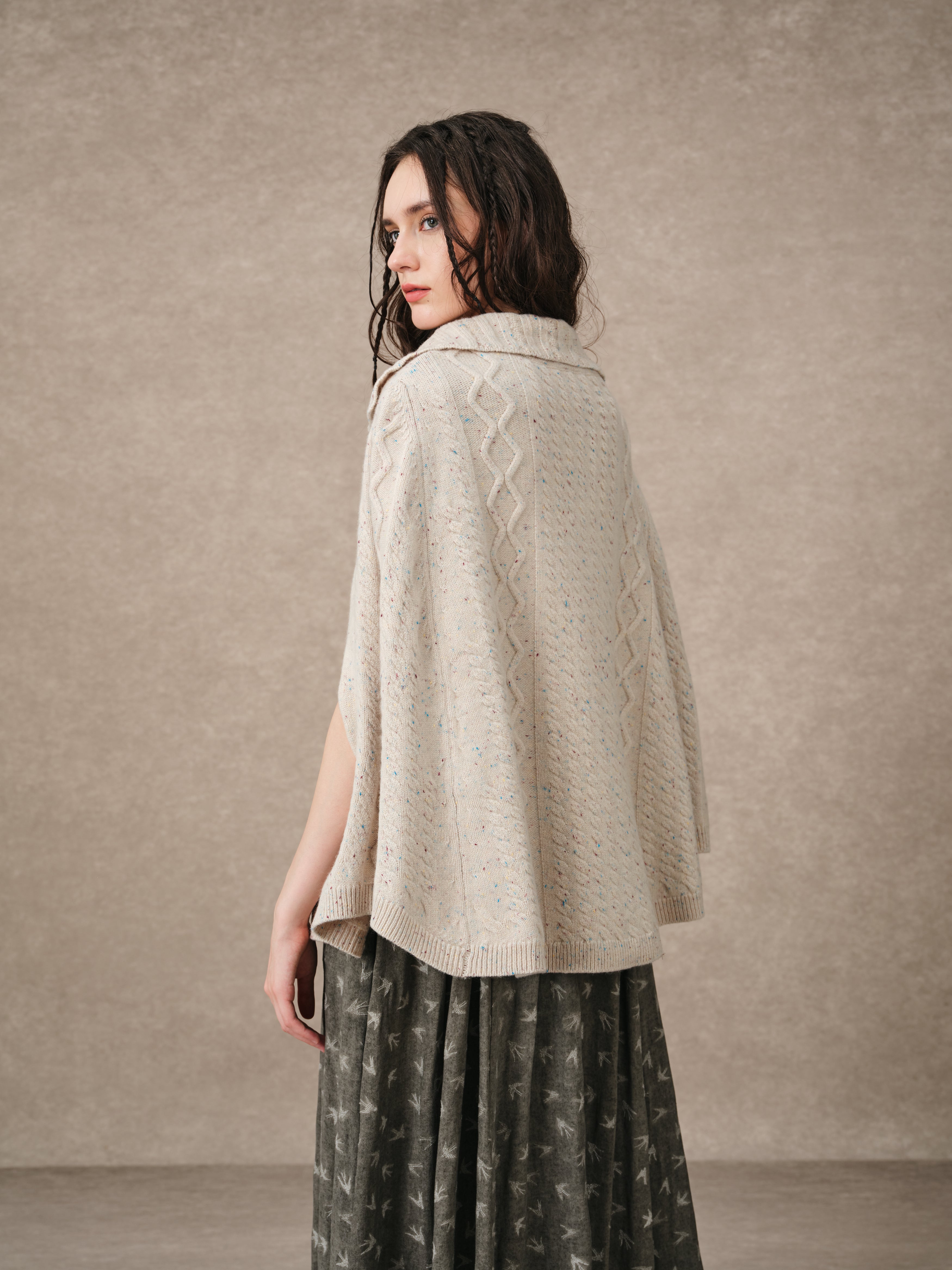 Fleece Cloud | Oversized 100% Wool Knit Poncho